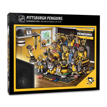 Youthefan Nhl Pittsburgh Penguins Purebred Fans 500Pc Puzzle - A Real Nailbiter