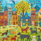 Cross & Glory - Colorful Canines: A Dog Park Day - 1000 Piece Folk Art Style Jigsaw Puzzle For Adults | Vibrant City Scene With Playful Pups | Perfect For Dog Lovers