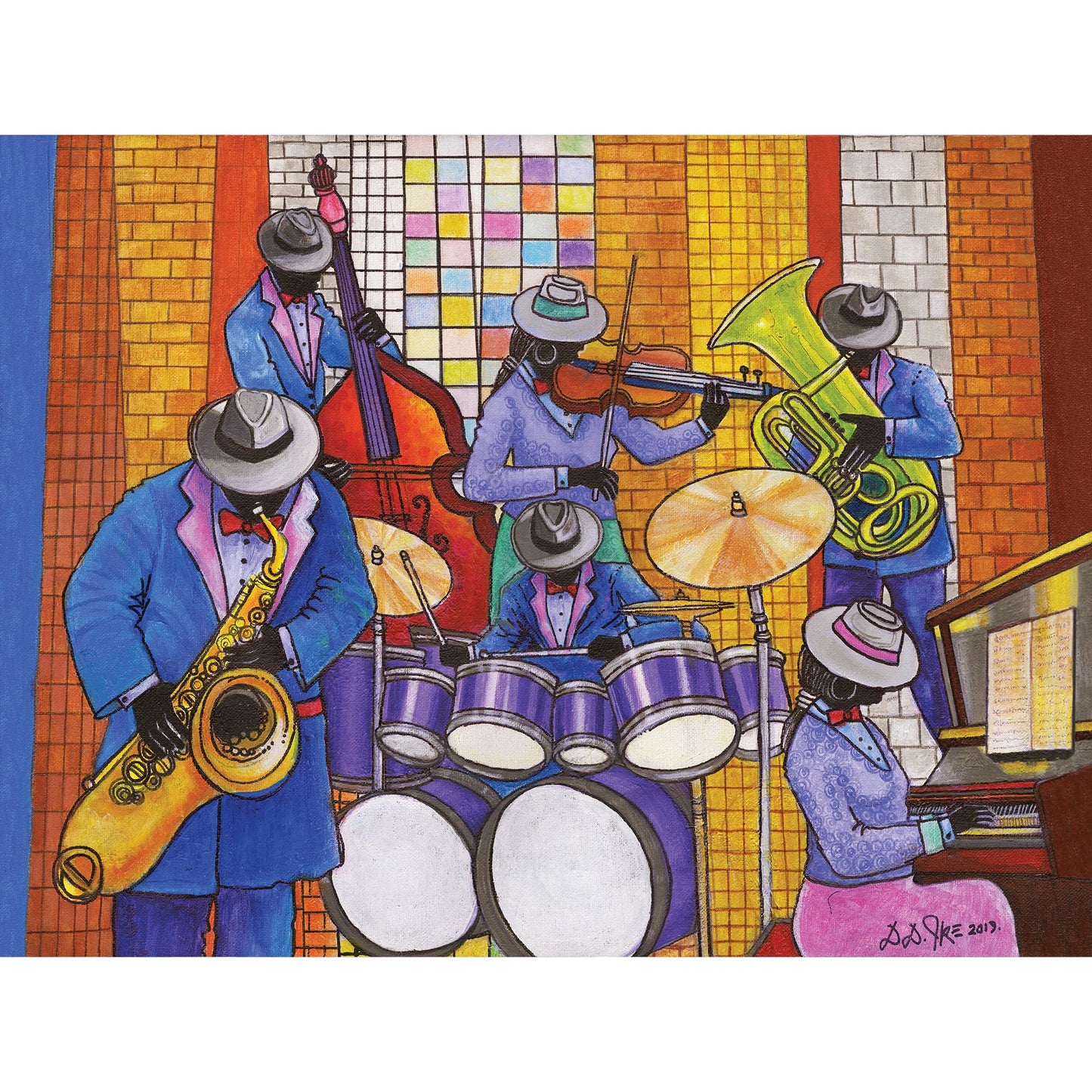 African American Expressions 500-Piece Jigsaw Puzzle - Vibrant Celebration of Black Jazz Culture, Cardboard Material