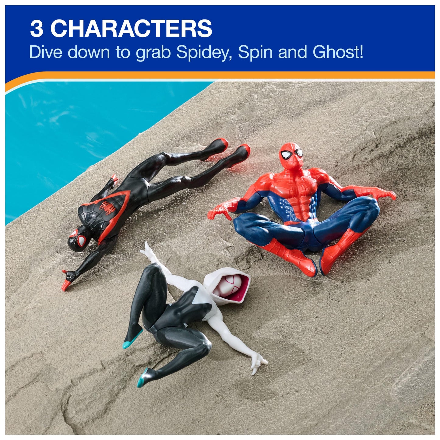 Swimways Marvel Spidey Dive Characters 3-Pack, Swimming Pool Accessories & Kids Pool Toys, Pool Party Supplies & Water Toys For