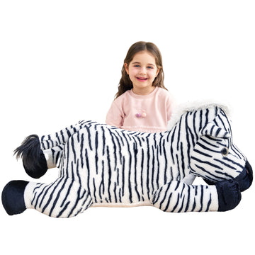 Ikasa Large Zebra Stuffed Animal Plush Toy,30' Giant Zebra Cute Jumbo Soft Toys,Huge Big Size Plushy Fluffy Fat Oversized Plushie,Gifts For Kids
