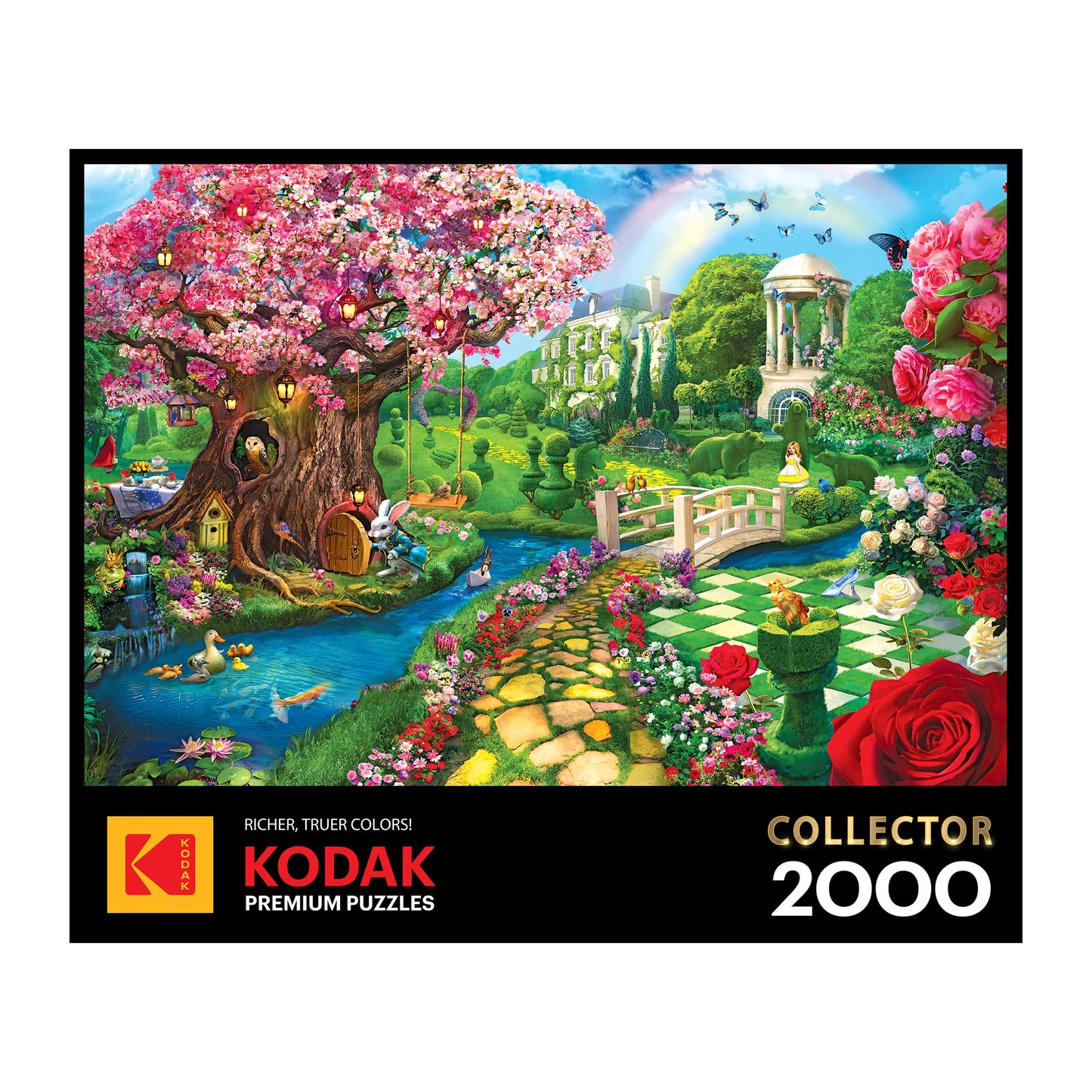 RoseArt - Kodak enhanced - Spring Garden 2000 Piece Jigsaw Puzzle  Alice in Wonderland Puzzle for mature-themeds