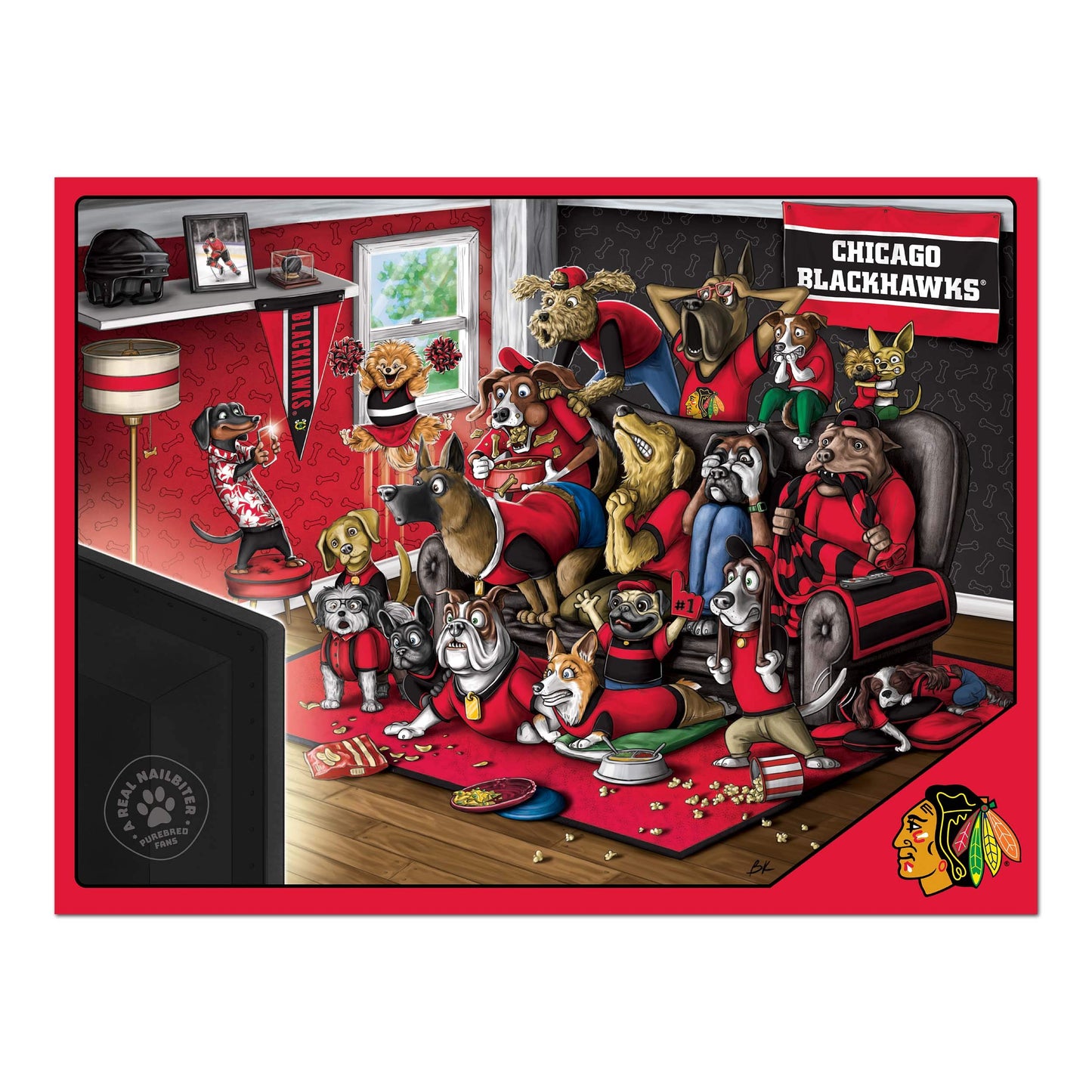 YouTheFan NHL Chicago Blackhawks 500pc Puzzle - Cardboard Team Colors, Model 2502557