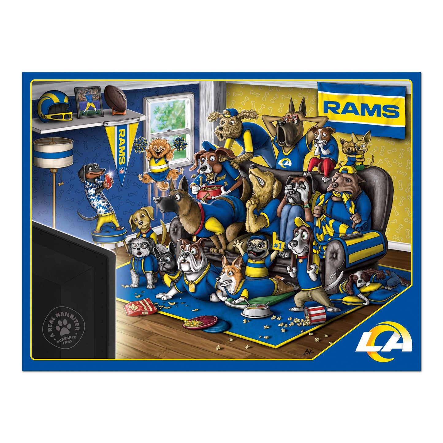 Youthefan Nfl Los Angeles Rams Purebred Fans 500Pc Puzzle - A Real Nailbiter