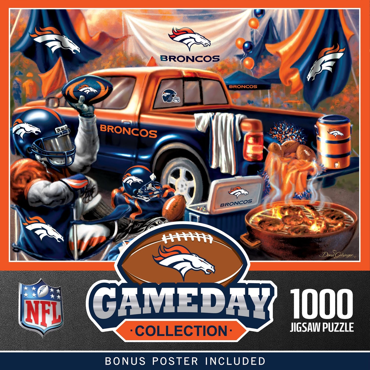 MasterPieces - 1000 Piece Jigsaw Puzzle  NFL Denver Broncos  Fun for mature-themeds and Family  Non-Glare Finish  19.25x26.75