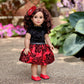 Holiday Spirit - 3 Piece 18 Inch Doll Outfit - Holiday Red Taffeta Party Dress With Red Shoes And Headband - (Doll Not Included)