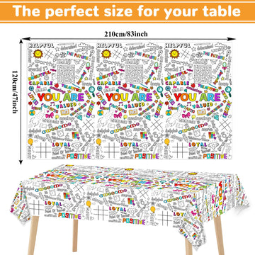 Qyeahkj Giant Coloring Poster For Kids Positive Affirmations Large Coloring Tablecloth Jumbo Diy Inspirational Wall Coloring Dec