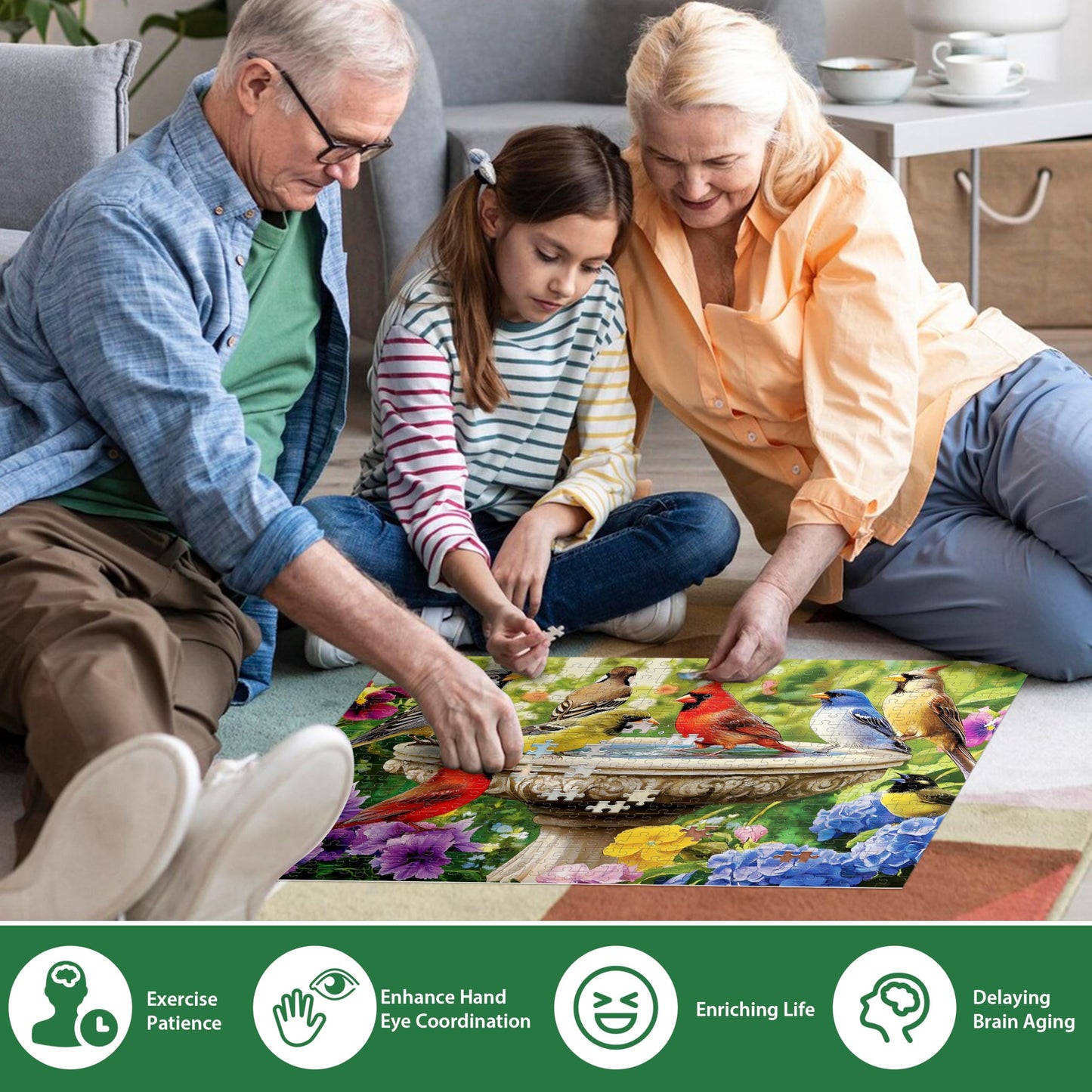 500 Piece Puzzles For Adults, Birds Jigsaw Puzzle 500 Piece For Adults Kids Seniors, Recycled Cardboard Large Piece Puzzle 500,