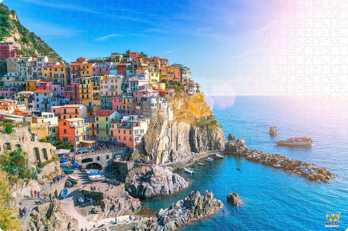 Webby Cinque Terre Wooden Jigsaw Puzzle For 14 Years And Above Boys & Girls, 1000 Pieces, Multicolor