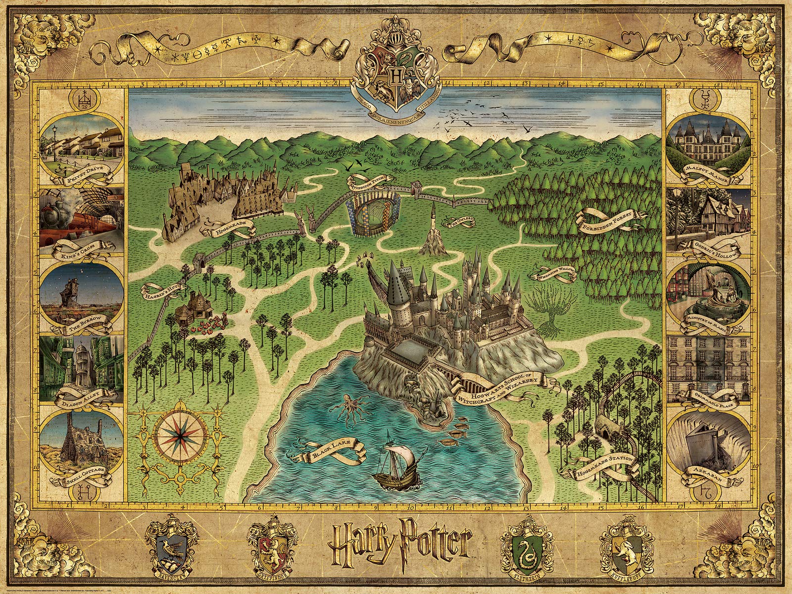 Ravensburger Hogwarts Map - 1500 Piece Jigsaw Puzzle for All Ages | Unique Softclick Technology  Vibrant Imagery | Educational and Fun | Ideal Gift for Harry Potter Fans