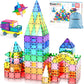 Picassotiles 101Pc Magnetic Tile Building Blocks With Car Base Drawstring Carry Toy Storage Bag Magnetized Block For Kids Magnet