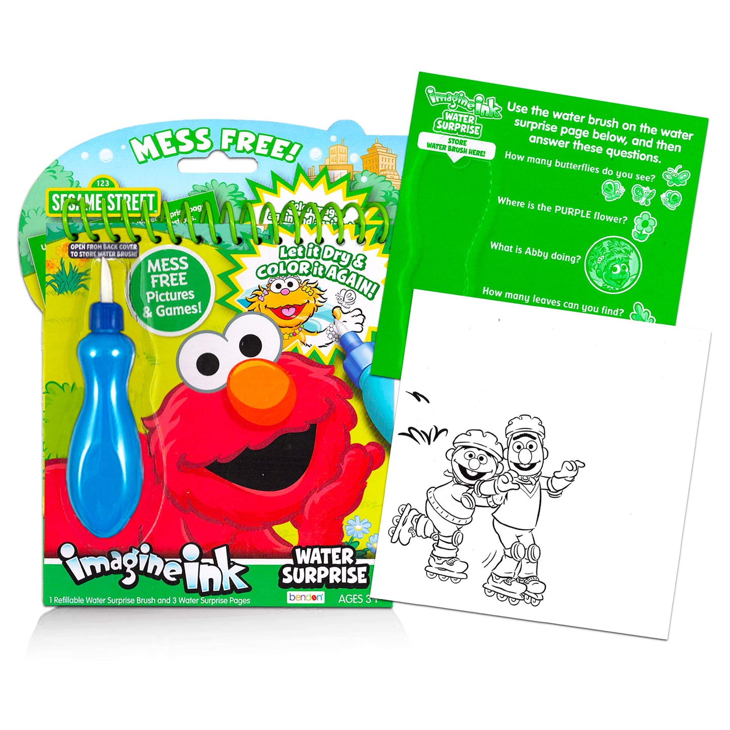 Elmo Sesame Street Paint With Water Super Set for Girls Kids Bundle ~ Deluxe Mess-Free Book with Water Surprise Brush, Mini Colo