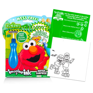 Elmo Sesame Street Paint With Water Super Set for Girls Kids Bundle ~ Deluxe Mess-Free Book with Water Surprise Brush, Mini Colo