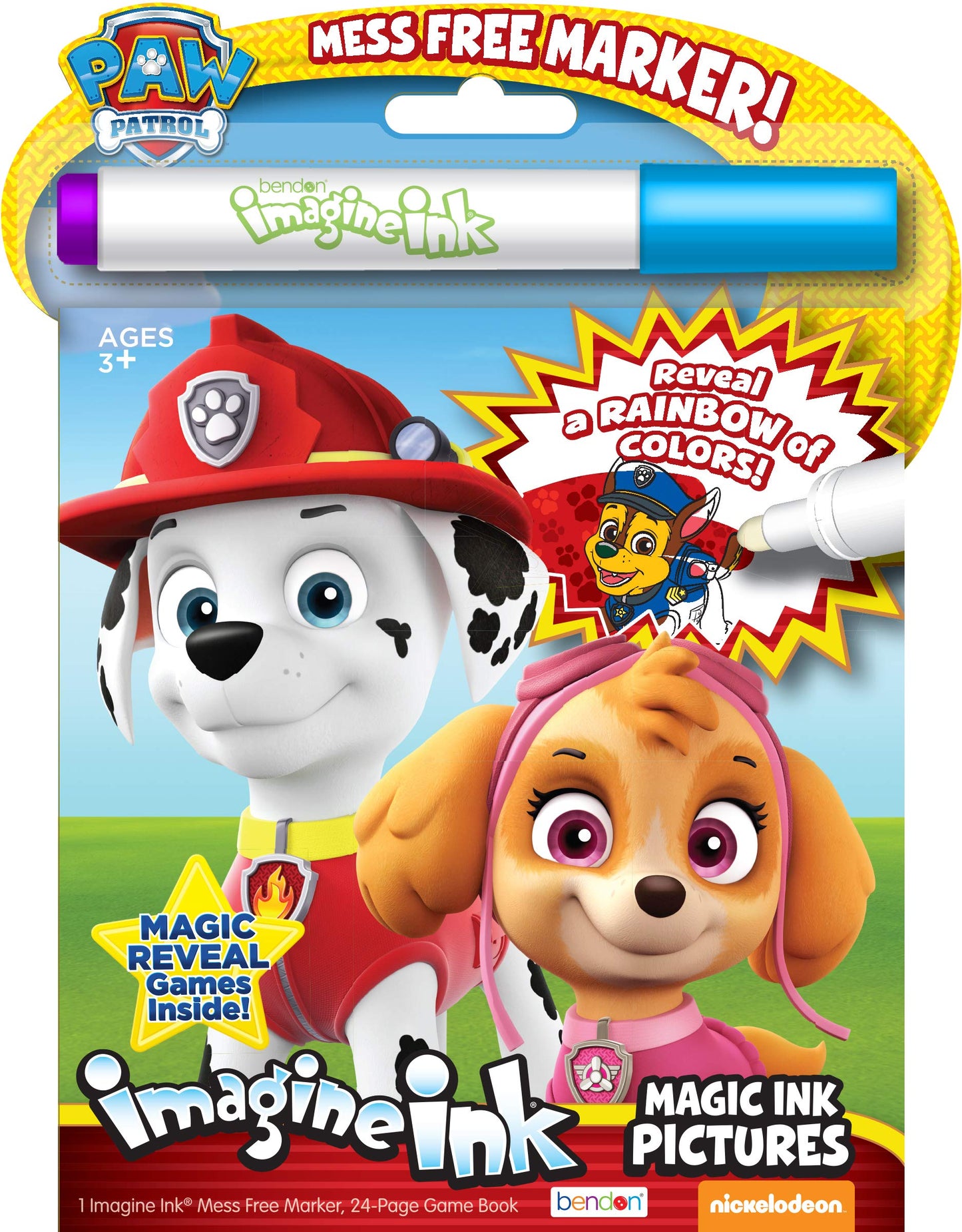 Nickelodeon PAW Patrol 20-Page Imagine Ink Coloring Book with 1 Mess Free Marker Bendon 38709