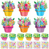 Fullhawl 24 Sets Mothers Day DIY Craft Kits Make Your Own 3D Flower Pot Best Mom Flowers Stickers for Happy Mothers Day Birthd