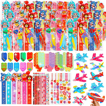 TOY Life 224 Pcs Valentines Day Goodie Bags for Kids Valentines Day Gifts for Kids Classroom Exchange 28 pack Valentines Day Gif