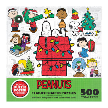 RoseArt - Mini Shaped Multipack - Peanuts Holiday Friends - 500 Piece Jigsaw Puzzle for mature-themeds