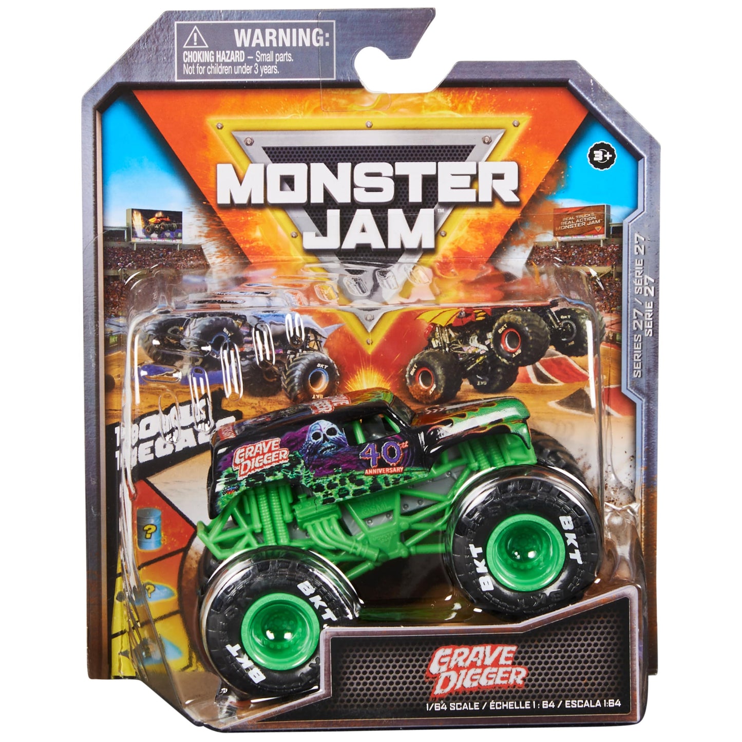 Monster Jam Grave Digger Die-Cast Monster Truck, 1:64 Scale, Multicolor, Kids Toys for Ages 3+, Model 20136968-6044941