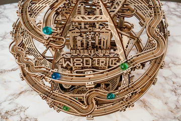 Wood Trick Wooden Marble Run Electric Motorized - 3D Wooden Puzzles For Adults And Kids To Build - 17X16 In - Marble Maze Wooden Model Kits For Adults And Teens To Build
