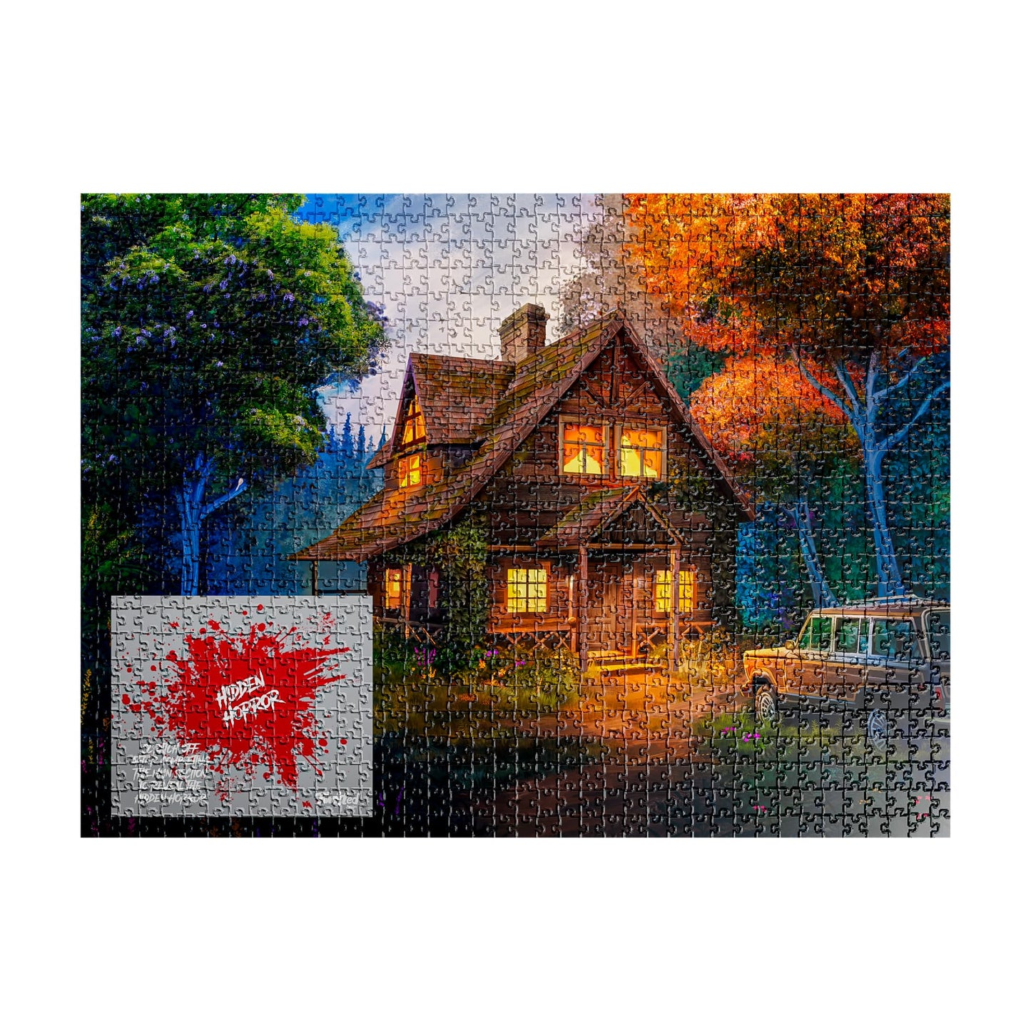 Twisted Puzzles - Hidden Horror Series: Cabin at Black Lake  1000 Piece mature-themed Jigsaw Puzzle  Halloween Puzzle  A Scare for Those Who Dare