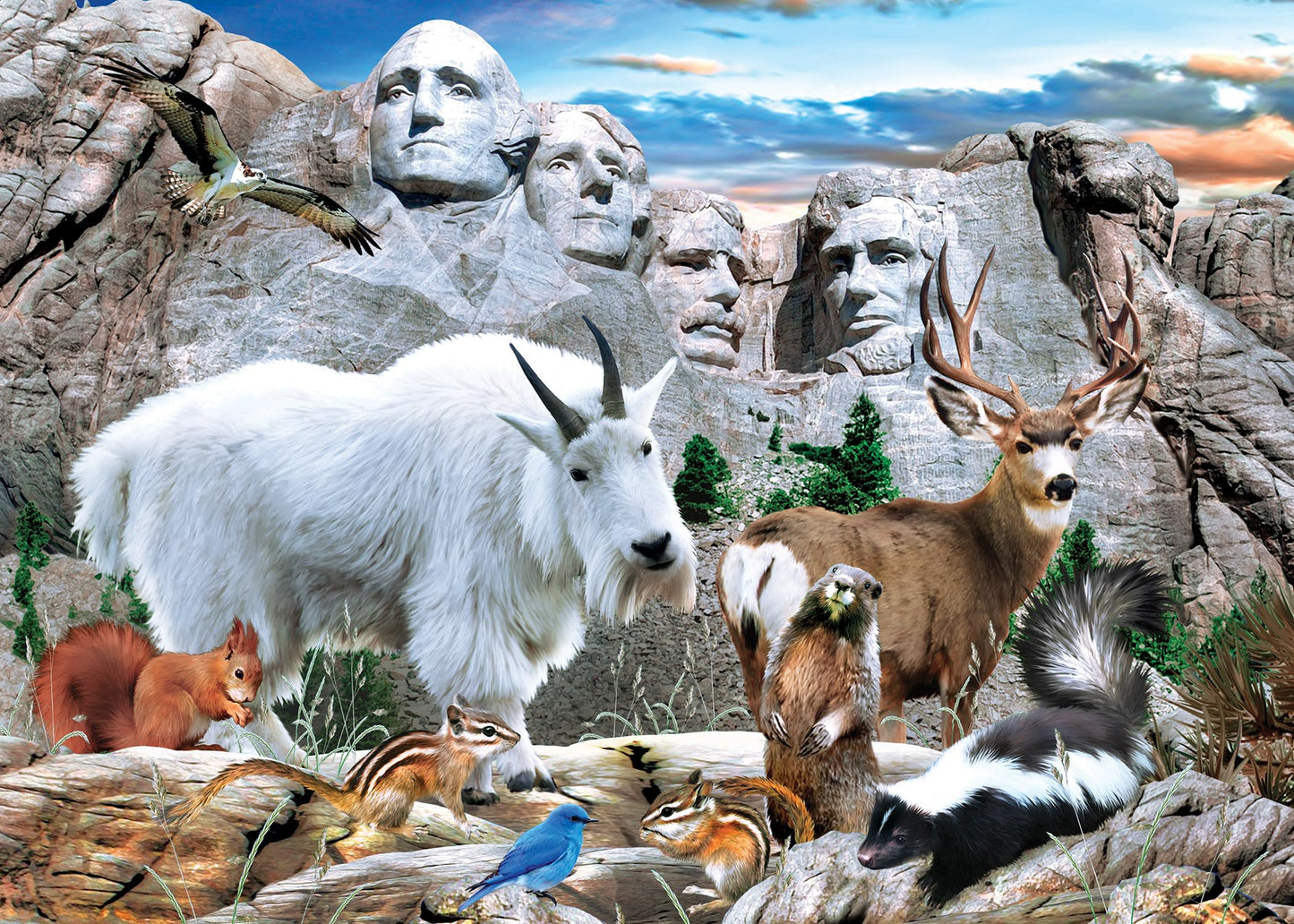 MasterPieces 500 Pieces Jigsaw Puzzle for mature-themeds  Family  Or Youth - Mount Rushmore National Memorial - 15x21