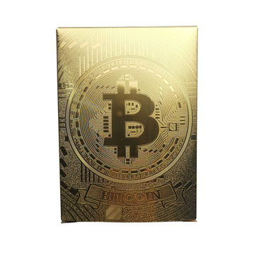 Rich Life Style Bitcoin Playing Cards - Waterproof Gold with Commemorative Bitcoin Encased in Plastic