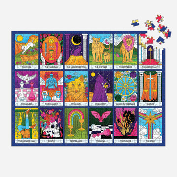 Galison Major Arcana 500 Piece Double Sided Puzzle - Tarot Cards Life Lessons, Thick Pieces, Fun Family Activity, Great Gift Idea