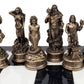 Greek Mythology Olympus Gods Zeus Vs Poseidon Set Of Chess Men Pieces Bronze And Pewter Color - No Board