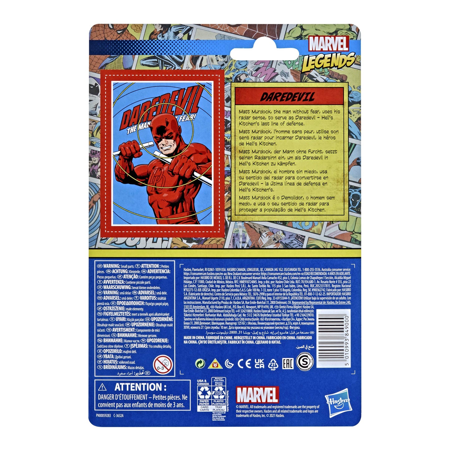 Marvel Hasbro Legends 3.75-Inch Scale Retro 375 Collection Daredevil Action Figure Toy