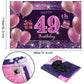 IMISI 49th Birthday Decorations - Pink Happy Birthday Banner & Backdrop, Polyester for Women's Party