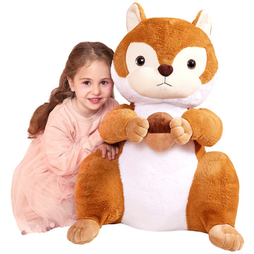 Ikasa Large Squirrel Stuffed Animal Plush Toy,23' Giant Cute Jumbo Soft Toys,Huge Big Size Fluffy Plushy Fat Gigantic Plushie,Gifts For Kids