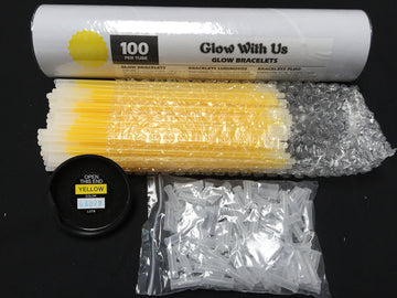 Glow Sticks Bulk Wholesale Bracelets, 1000 8    Yellow Glow Stick Glow Bracelets, Bright Color, Glow 8-12 Hrs, Glow Party Favors