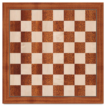 A&A 21.25' Professional Wooden Tournament Chess Board/Mahogany & Maple Inlaid / 2.25' Squares W/O Notation