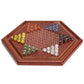 Yellow Mountain Imports Wooden Chinese Checkers Halma Board Game Set - 13.6-Inch - with 60 Colored Petal-Style Glass Marbles (16