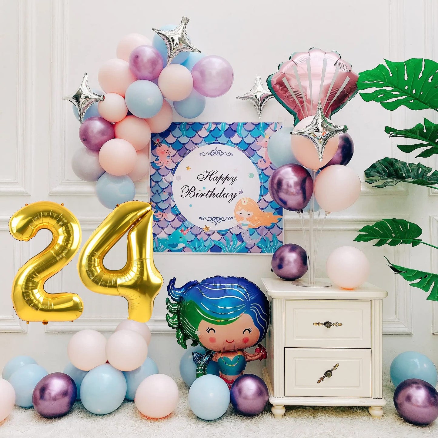 Smlpuame 40 Inch Number Balloon 0-9 Gold Large Number 24 Balloons,Digital Balloons For Birthday Party Celebration Decorations Su