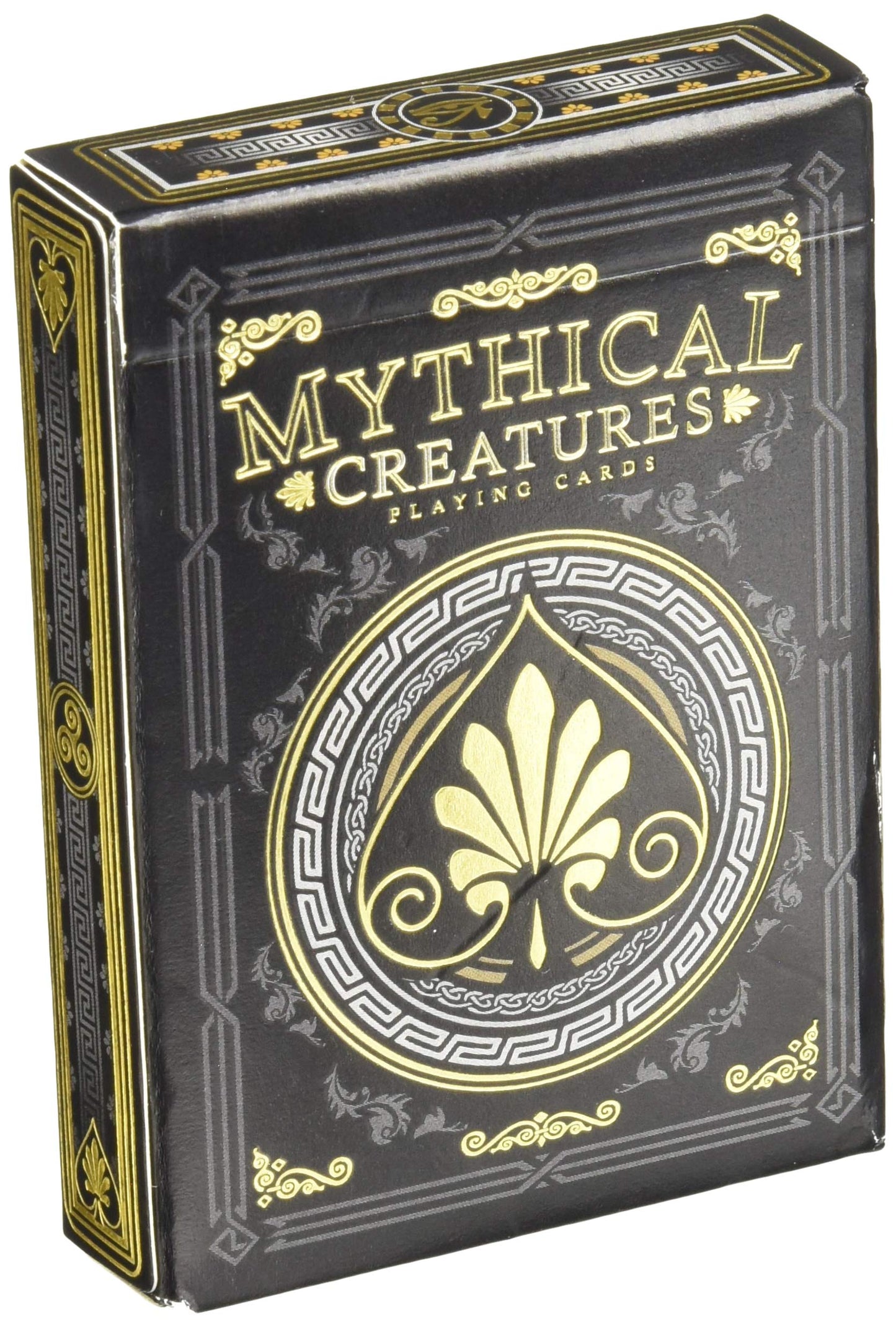 GENT SUPPLY CO. Mythical Creatures Playing Cards - Waterproof PVC, Black/Silver/Gold Edition, Custom Hand-Drawn Art