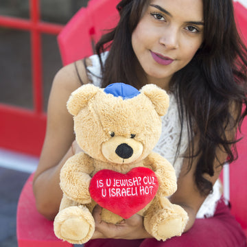 Hollabears 10' Is U Jewish? Cuz U Israeli Hot Teddy Bear Hanukkah Funny Plush Gift