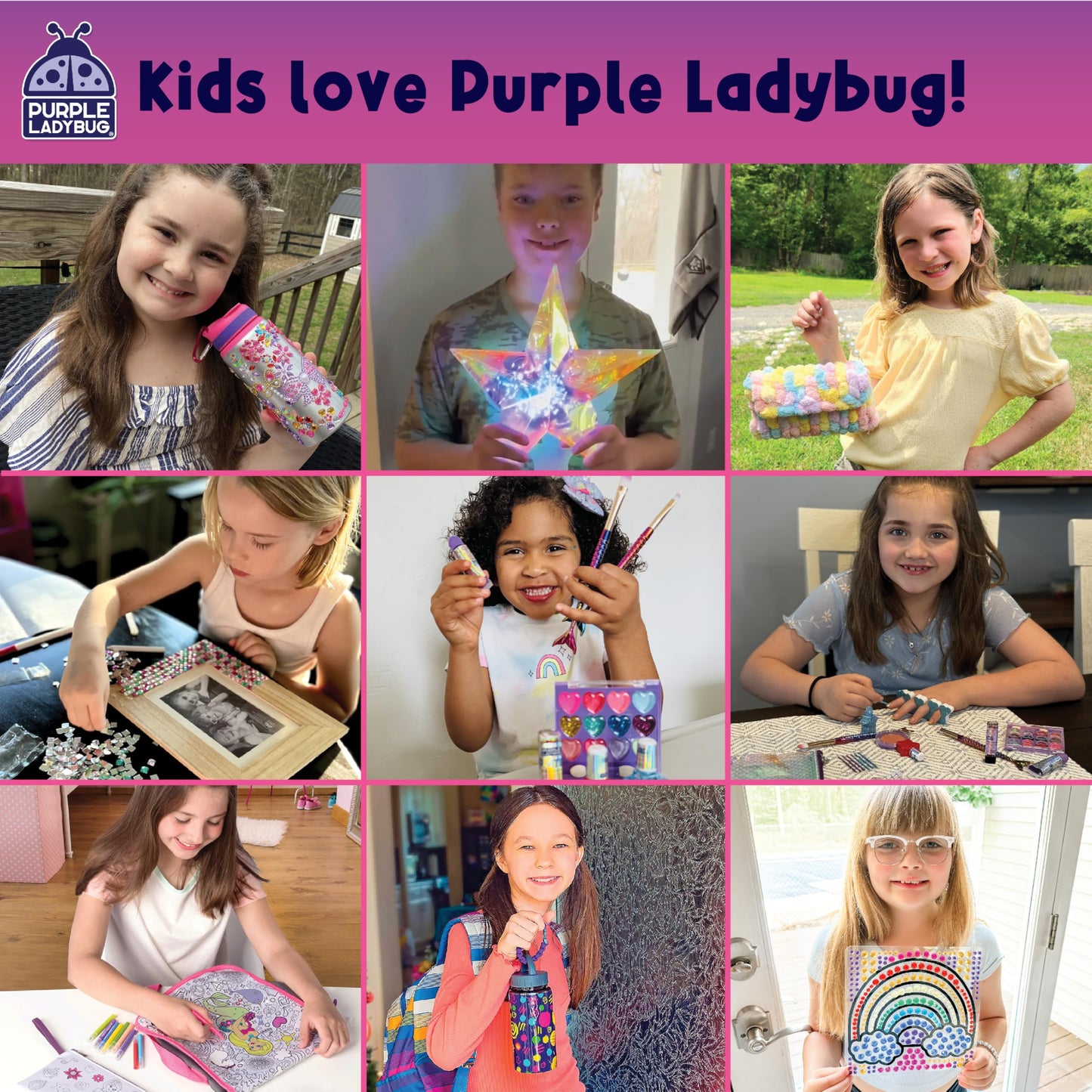 PURPLE LADYBUg Headband Making Kit - great gifts for girls 8-12 Years Old & girls Toys Age 6-8 - Arts and crafts for Kids Ages 8
