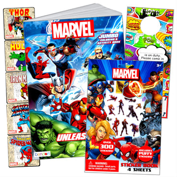 Bendon Avengers Coloring Book Set - Large Paper Coloring Pages & Stickers - Avengers Classic Design