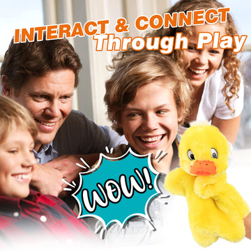 Easfan Duck Hand Puppet Plush Interactive Animal Toy For Role Play Storytelling Preschool Teaching Christmas Birthday Gifts For Kids Boys Girls Yellow, 11''