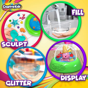 Make Your Own Water Globe Craft Kit For Kids – Diy Crafts Boys Girls Snow Globe Making Kit For Children - Under Sea Inspired Collectible Dog Dinosaur Unicorn Ice Cream Figurines Ages 4+