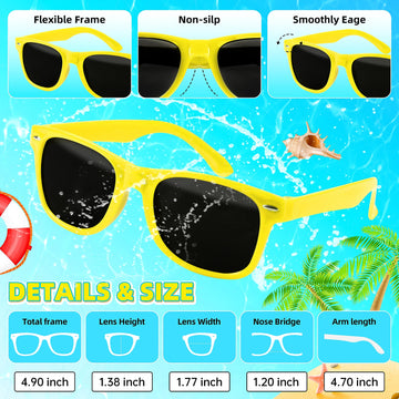 Octeric 24 Pieces Kids Sunglasses Bulk Party Favors Boys And Girls Neon Sunglasses With Uv Protection For Summer Party Beach Party Pool Party Birthday Graduation Classroom Prize Goody Bag Stuffers