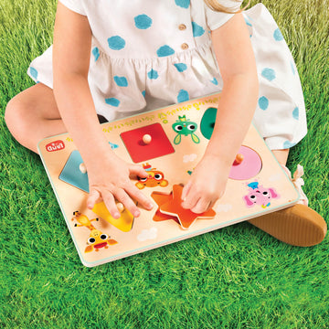 B. Toys – Wooden Peg Puzzle – Puzzle For Kids – Shapes, Colors, Animals – Wooden Toys For Toddlers, Kids – 18 Months + – Shapely Color Puzzle