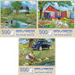 Bits And Pieces – Value Set Of Three 500 Piece Jigsaw Puzzles For Adults – Around The Bend, Plain And Fancy, Father'S Day Jigsaw Puzzles By Artist John Sloane, Completed Puzzle Size: 18' X 24'