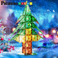 Picassotiles 106 Piece Magnetic Tiles Light Up Led Christmas Tree Holiday Theme Construction Magnet Building Blocks Set Stem Lea