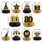 Gexolenu 10 Pcs 80Th Birthday Honeycomb Centerpieces Gold Black Cheers To 80 Years Birthday Centerpieces Tables Toppers For 80Th