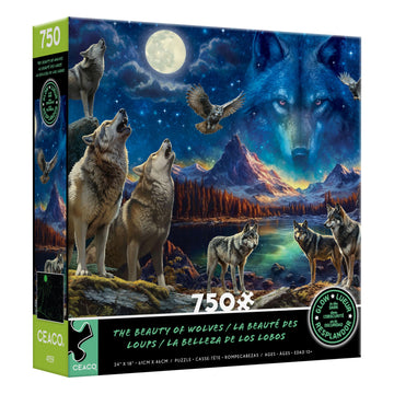 Ceaco - Glow In The Dark - The Beauty Of Wolves - 750 Piece Jigsaw Puzzle