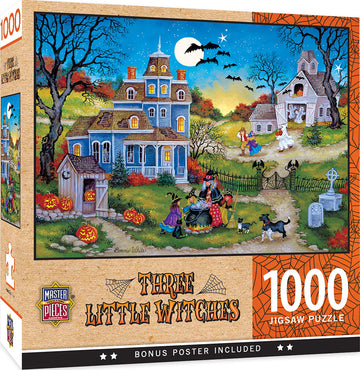 Masterpieces 1000 Piece Halloween Jigsaw Puzzle - Three Little Witches - 19.25''X26.75''