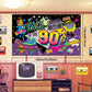 80S 90S 50S Party Decorations 80'S 90'S 50'S Party Bundle Includes Inflatable Radio Boombox And Mobile Phone, Back To 80S 90S 50S Backdrop, Tablecloth, 75 Pcs Balloons For Hip Hop Party(90S Style)