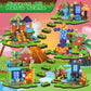 GraceDuck Magnetic Blocks Set - 150 PCS Dinosaur Volcano Forest - Light Up, 8.3"x8.3"x1.2", Multicolor, STEM Toy for Kids 3+